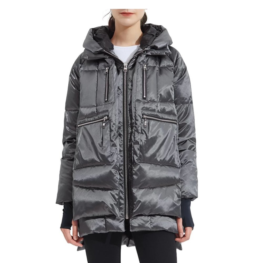 Orlay #092 Universe Cosmos Shiny Night Owl Puffer Down Coat sz XS